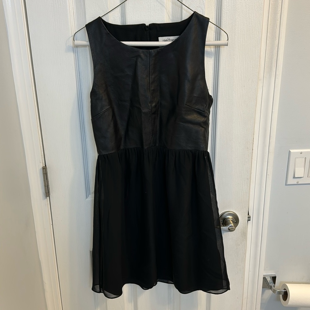 Rae Francis leather baby doll dress